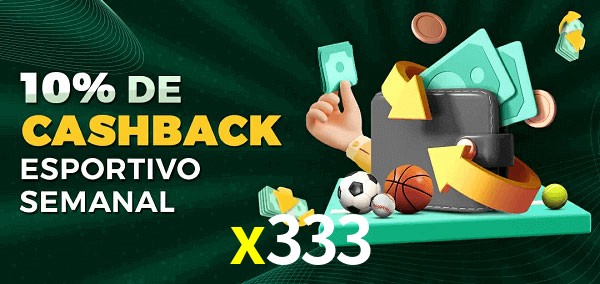 10% de bônus de cashback na x333